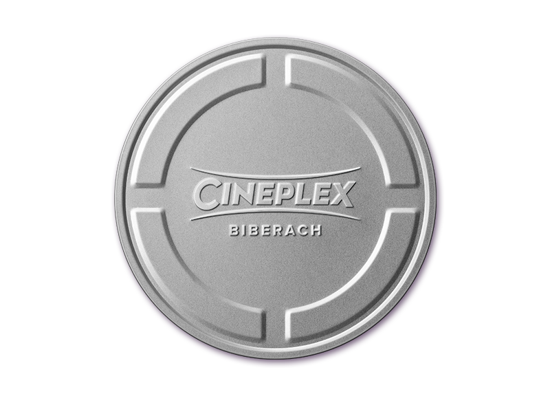 Geschenkverpackung Filmdose Motiv Cineplex Biberach (⌀ 16 cm)